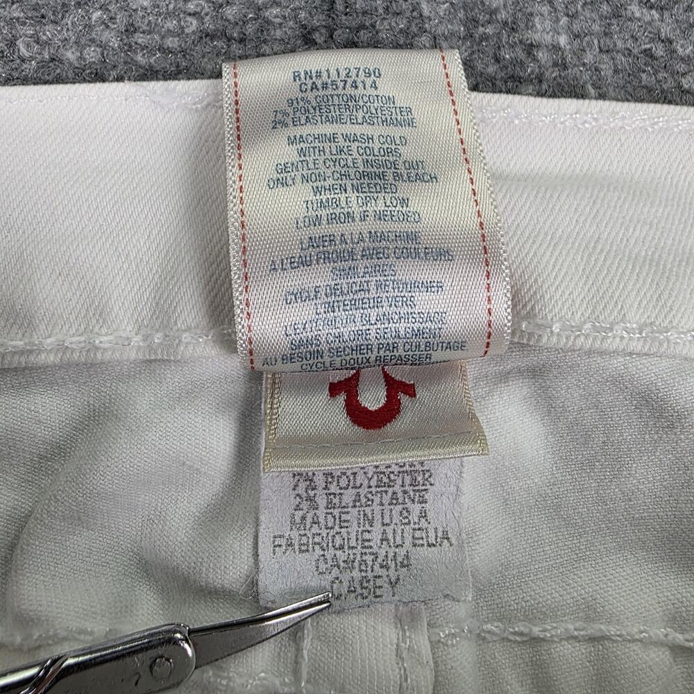 True Religion Jeans Womens 31 White Casey Low Rise Skinny Stretch Denim USA - Picture 15 of 16